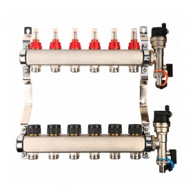 2-13 Ways Stainless Steel Hydronic Centeal Heating Brass Underfloor Heating Manifold