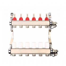 2-12 Loops Stainless Steel Underfloor Heating Systems Water Manifold Flow Meter