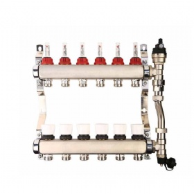 Brass Hydronic Underfloor Radiant Heating Manifolds Mixer Pack Stainless Steel Water Manifold Pump Floor Heating