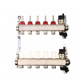 Hot Sell Brass or Stainless Steel Floor Heating Manifold With Pressure Gauge