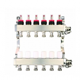 Stainless Steel Heating System Manifold Water Manifold With Flow Gauges