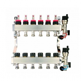 Hydronic Pex Stainless Steel Radiant Water Manifold Collector For Under Floor Heating System