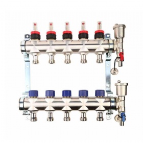 5 Circuits Stainless Steel Heated Manifold With Flow Meter