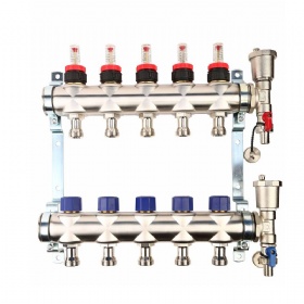 5 Circuits Stainless Steel Heated Manifold With Flow Meter