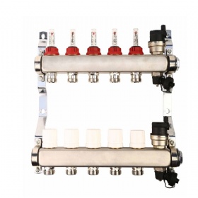 Hot Sell Brass or Stainless Steel Floor Heating Manifold With Pressure Gauge