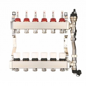 Hydronic Floor Heating System Brass Stainless Steel Water Underfloor Heating Manifold Collector Control Pack