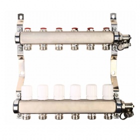 Plumbing Underfloor Heating System Manifolds With Brass Air Vent Valve Stainless Steel Manifold