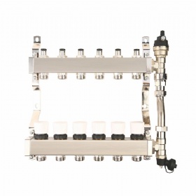 Premium Quality 304 Stainless Steel Flow Meter Floor Heating Manifold For Underfloor Heating System