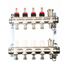 Stainless Steel Floor Heating Manifold 2-12 Loop For Underfloor Heating Product Hydronic Heating System