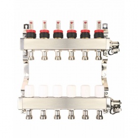 Stainless Steel Heating System Manifold Water Manifold With Flow Gauges